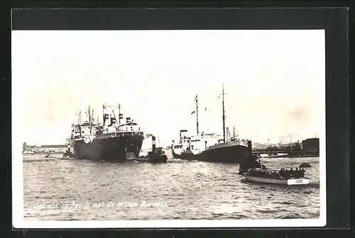 AK Handelsschiff Willem Barentz im Hafen