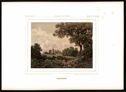 Lithographie Vahnerow, Kreis Greifenberg, Farblithographie aus Duncker 1865, 39 x 29cm