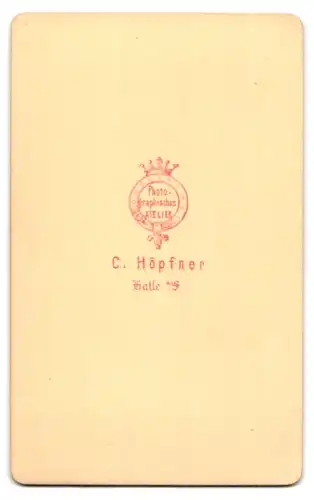 Fotografie C. Höpfner, Halle, Portrait bürgerlicher sehr ernster Mann