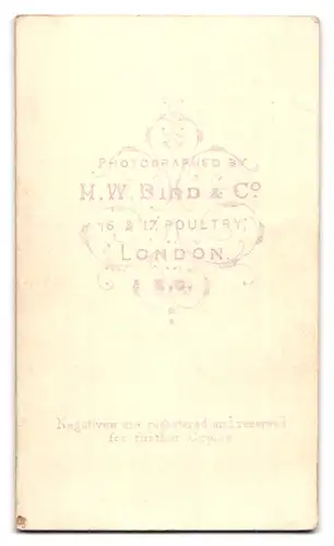 Fotografie H. W. Bird & Co., London-EC, 16 & 17 Poultry, Portrait junge Dame im Kleid mit Kreuzkette