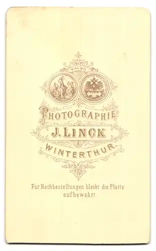 Fotografie J. Linck, Winterthur, Portrait modisch gekleideter Herr mit Vollbart