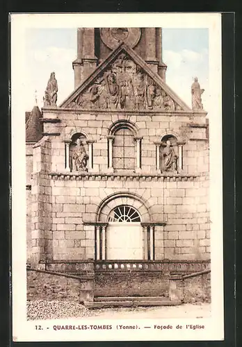 AK Quarré-les-Tombes, Facade de l`Eglise