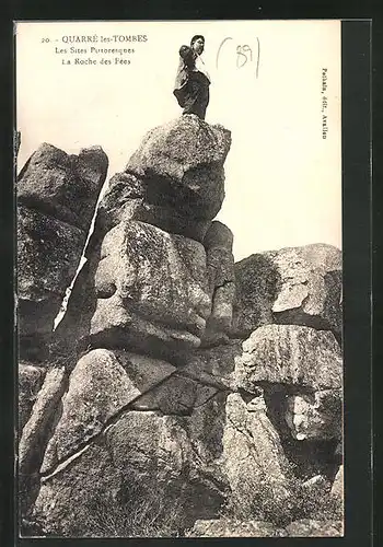 AK Quarré-les-Tombes, Les sites Pittoresques, la Roche des Fées