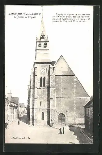 AK Saint-Julien-du-Sault, La facade de l`Eglise