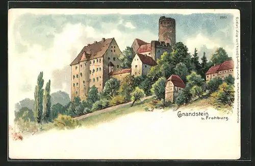 Künstler-AK Bruno Bürger & Ottillie Nr. 2023: Gnandstein b. Frohburg, Teilansicht