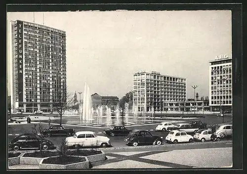 AK Berlin-Charlottenburg, Ernst-Reuter-Platz mit Springbrunnen