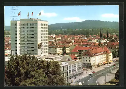 AK Bayreuth, Blick zum Luitpoldplatz mit Neuem Rathaus