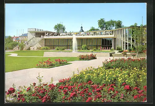 AK Coburg, Kongresshalle mit Springbrunnen