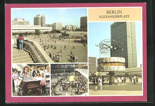 AK Berlin, Alexanderplatz, Weltzeituhr, Brunnen