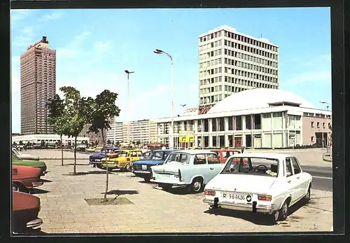 AK Berlin, Alexanderplatz, Trabant, Dacia