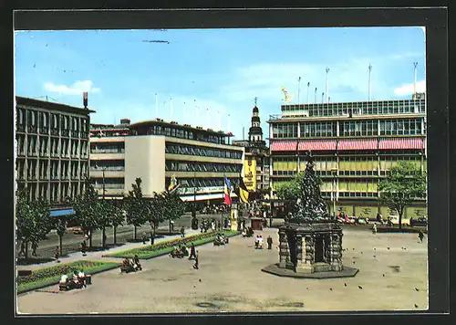 AK Mannheim, Paradeplatz mit Grupello Brunnen