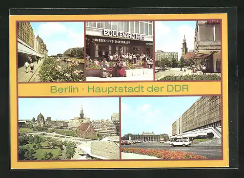 AK Berlin, Am Palast der Republik, Fussgängerboulevard, Blick von der Rathauspassage