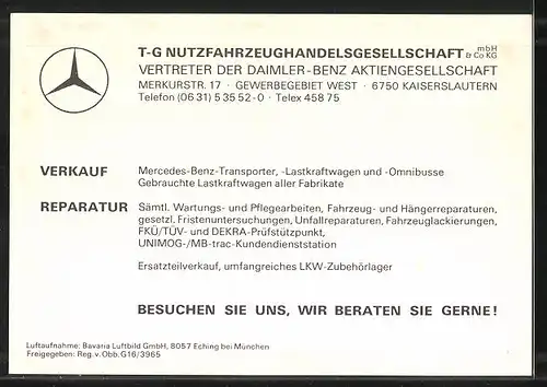 AK Kaiserslautern, T-G Nutzfahrzeughandelsgesellschaft mbh & Co KG, Fliegeraufnahme