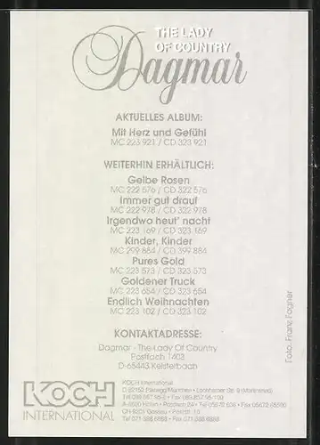 AK Musikerin Dagmar mit freundlichem Lächeln, Autograph