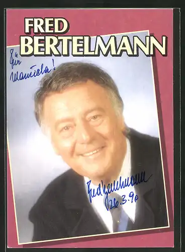 AK Musiker Fred Bertelmann mit freundlichem Lächeln, Autograph