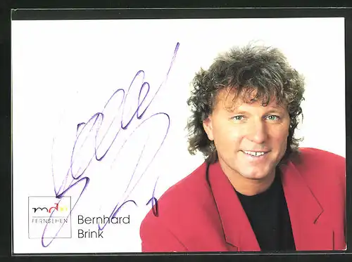 AK Musiker Bernhard Brink mit freundlichem Lächeln, Autograph