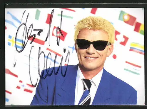 AK Musiker Heino in Anzug und Krawatte, Autograph