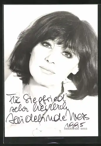 AK Schauspielerin Heidelinde Weis, mit Autograph