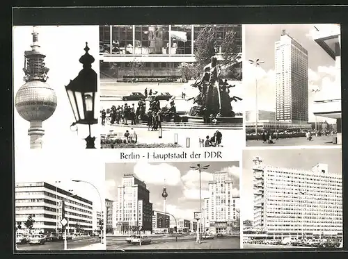 AK Berlin, Fernsehturm, Neptunbrunnen, Haus der Berliner Verlage