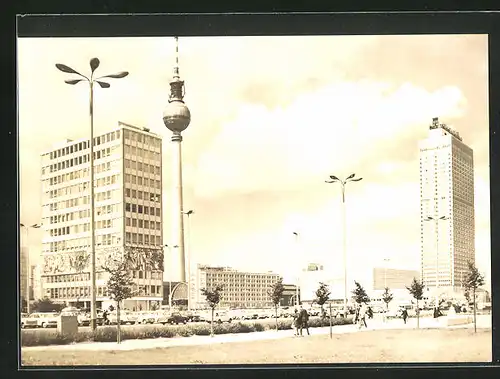 AK Berlin, Alexanderplatz mit Fernsehturm