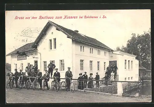 AK Reichenau i.Sa., Gasthaus zum Husaren