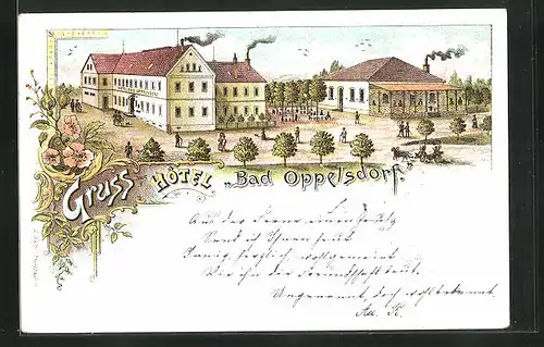 Lithographie Bad Oppelsdorf, Hotel Bad Oppelsdorf