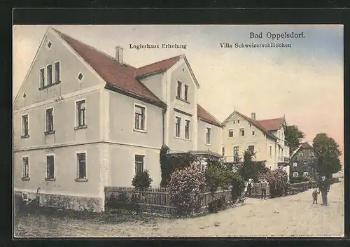 AK Bad Oppelsdorf, Hotel Erholung, Villa Schweizerschlösschen