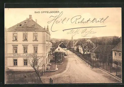 AK Bad Oppelsdorf, Hotel zum Kurhaus, Strassenpartie