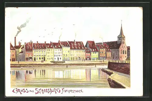 Lithographie Strassburg, Fischerstaden