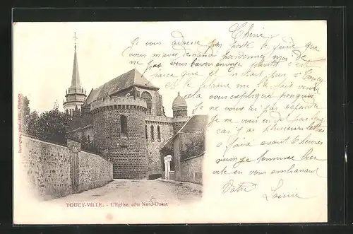 AK Toucy-Ville, L`Eglise, coté Nord-Ouest