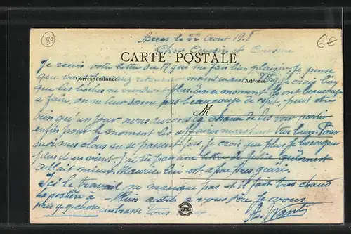 AK Armeau, Le Village, Vue prise des hauteurs Sud-Est