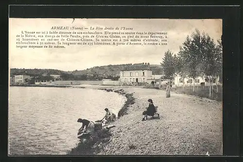 AK Armeau, La Rive droite de l`Yonne