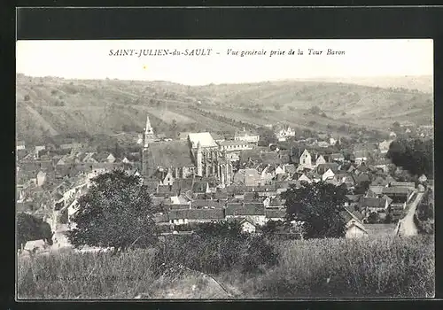 AK Saint-Julien-du-Sault, Vue générale prise de la Tour Baron