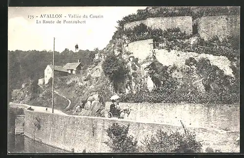 AK Avallon, Vallée du Cousin, La Route de Pontaubert