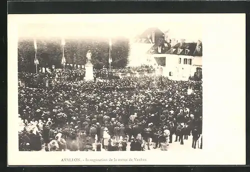 AK Avallon, Inauguration de la statue de Vauban