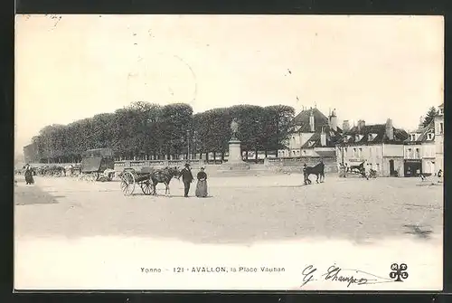 AK Avallon, La Place Vauban