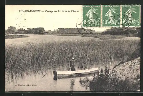 AK Villemanoche, Paysage sur les bords de l`Yonne