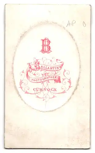 Fotografie J. Ballantine, Cumnock, junger Mann mit Backenbart