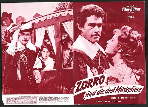 Filmprogramm IFB Nr. 6672, Zorro und die drei Musketiere, Gordon Scott, José Greci, Regie: Luigi Capuano