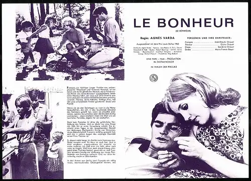 Filmprogramm IFB Nr. 7201, Le Bonheur, Jean-Claude Drouot, Claire Drouot, Regie: Agnès Varda