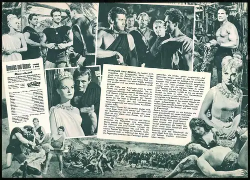 Filmprogramm IFB Nr. 6180, Romulus und Remus, Virna Lisi, Steve Reeves, Regie: Sergio Corbucci