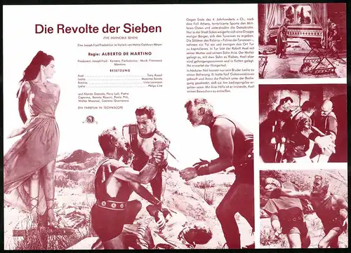 Filmprogramm IFB Nr. 7118, Die Revolte der Sieben, Tony Russel, Massimo Serato, Regie: Alberto de Martino