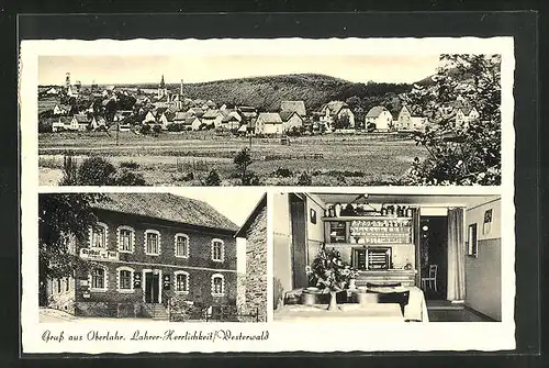 AK Oberlahr / Lahrer-Herrlichkeit, Gasthof Zur Post, Panorama