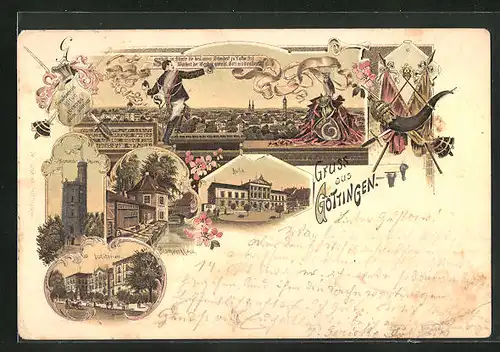 Lithographie Göttingen, Auditorium, Bismarckhaus, Aula