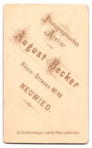 Fotografie August Becker, Neuwied, Rheinstr. 49, Portrait Frau mit hübscher Frisur im Reifrock