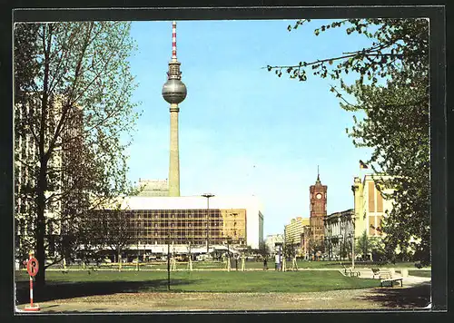 AK Berlin, Palast der Republik mit Fernsehturm