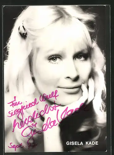 AK Schauspielerin Gisala Kade mit blonden Haaren, Autograph