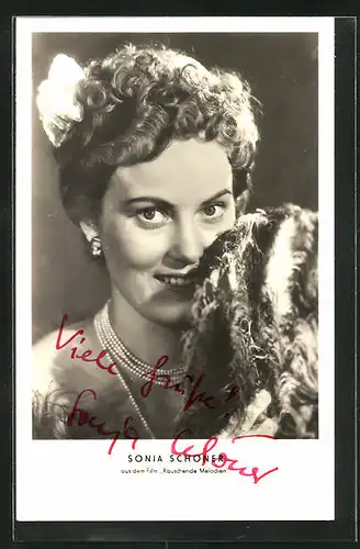 AK Schauspielerin Sonja Schöner, mit Autograph