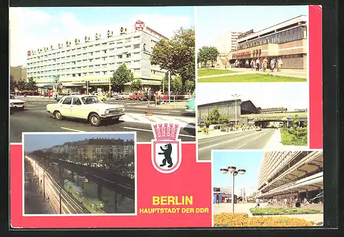 AK Berlin, Interhotel Unter den Linden, Schönhauser Allee, Jugendklub Greifswalder Strasse