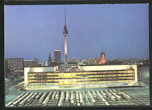 AK Berlin, Palast der Republik bei Nacht